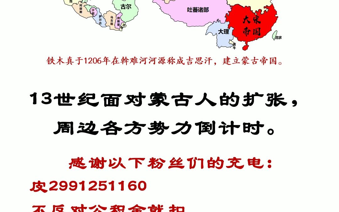 [图]13世纪面对蒙古人的扩张，周边各方势力倒计时。（竖屏版）