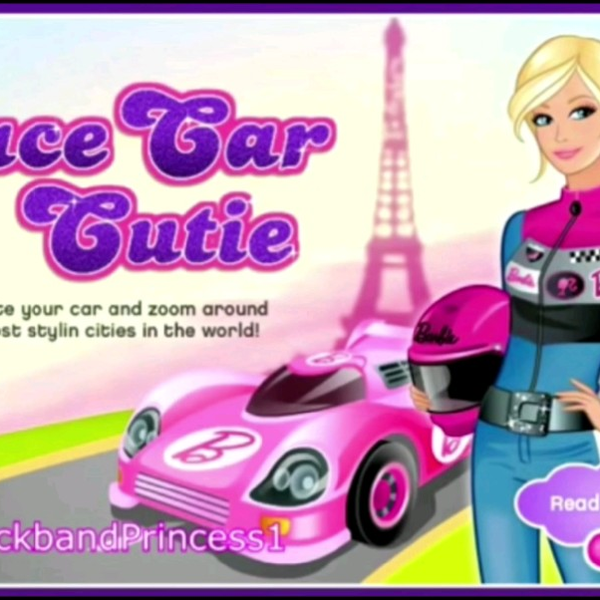 Barbie race car store cutie