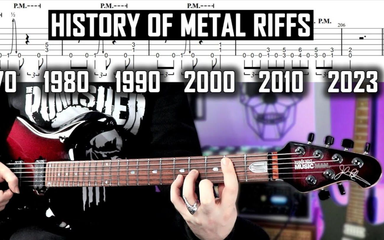 17分钟一口气弹完金属吉他riff史 (1970~2023) history of metal