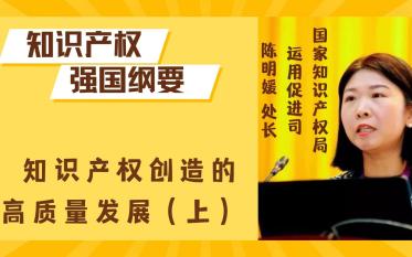 [图]“大师课”更新！知识产权强国建设纲要解读系列之《知识产权创造的高质量发展（上）》--国家知识产权局运用促进司，陈明媛处长，请关注！