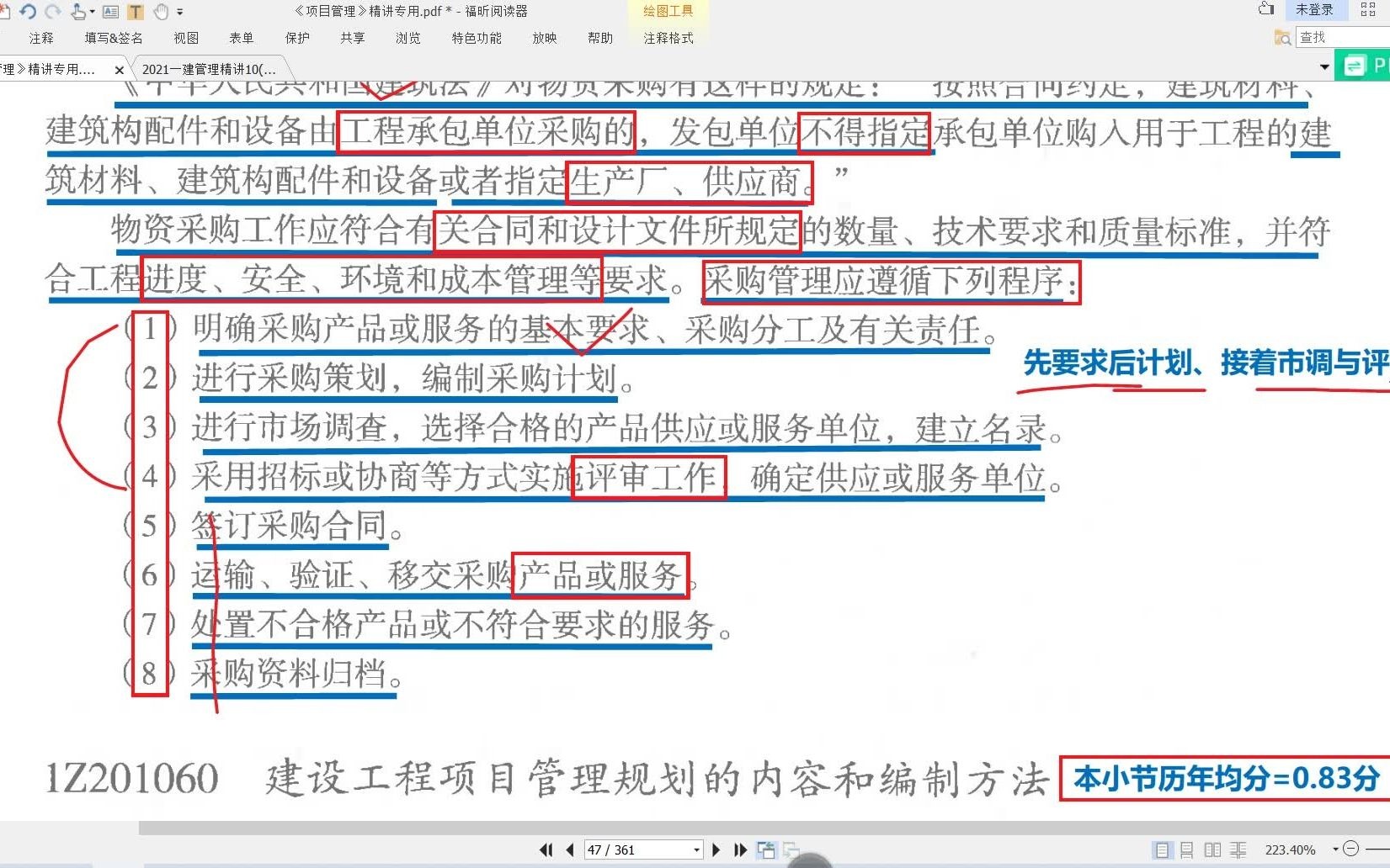 2021一建管理精讲10(物资采购模式、项目管理规划内容和编制方法)哔哩哔哩bilibili