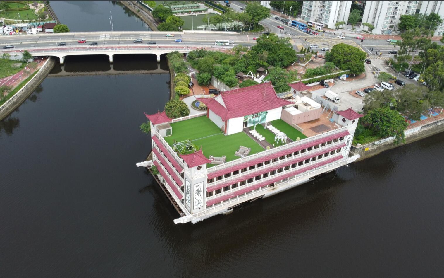 [粤语中字] 4k 航拍沙田马场 海鲜舫 城门河 沙田公园往返 全记录