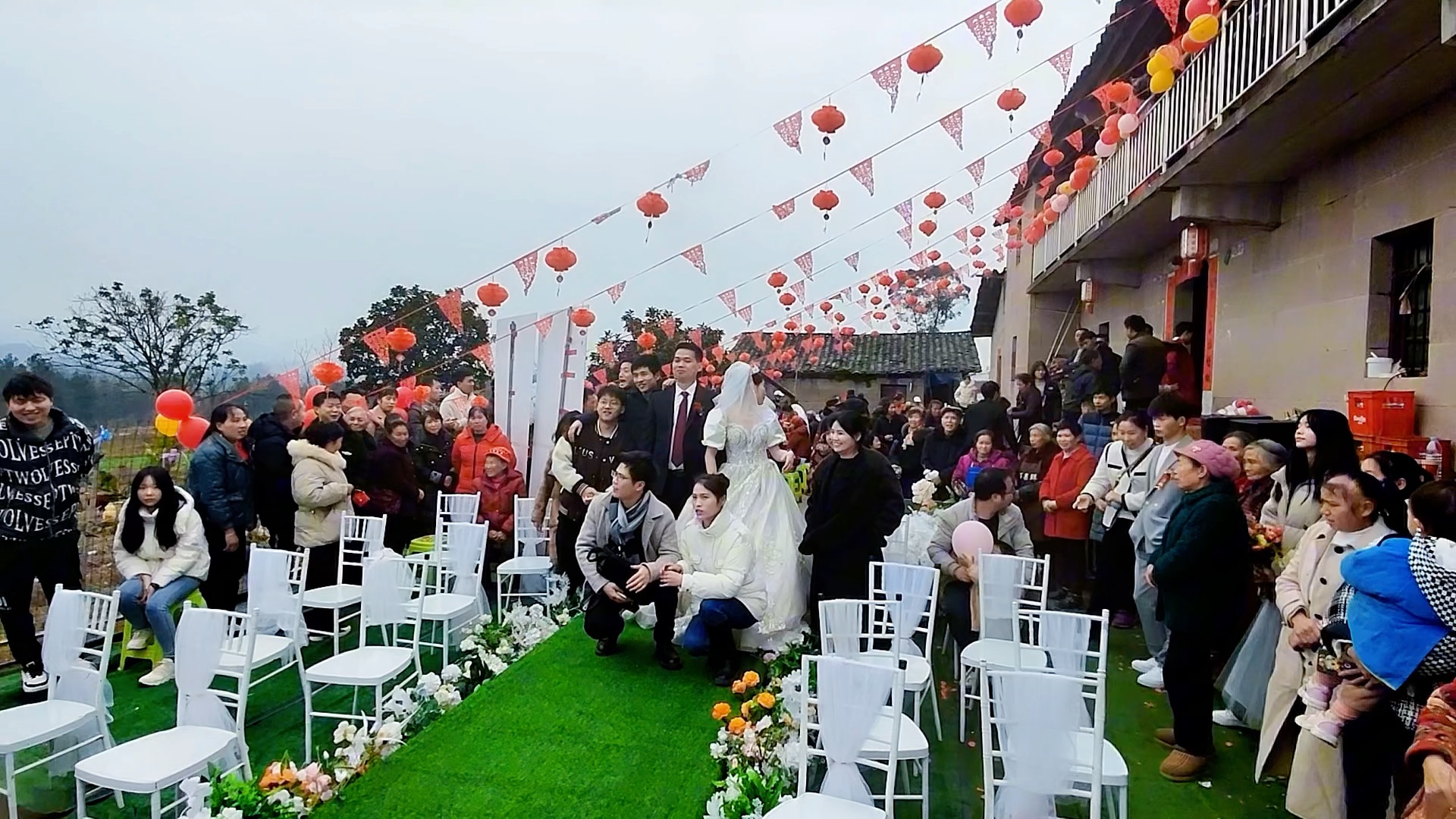 重庆农村坝坝宴婚礼现场,全场大合影#重庆璧山婚礼#重庆长寿婚礼#重庆