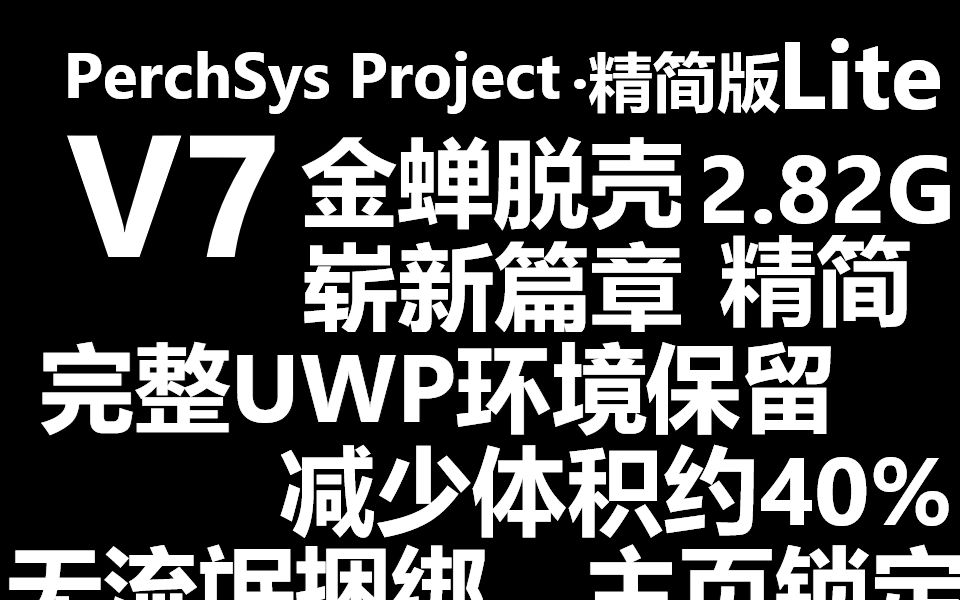 鲈鱼封装系统PERCH精简版V7 仅2.82G UWP组件完整 基于20H2【狐狸豆腐汤】哔哩哔哩bilibili