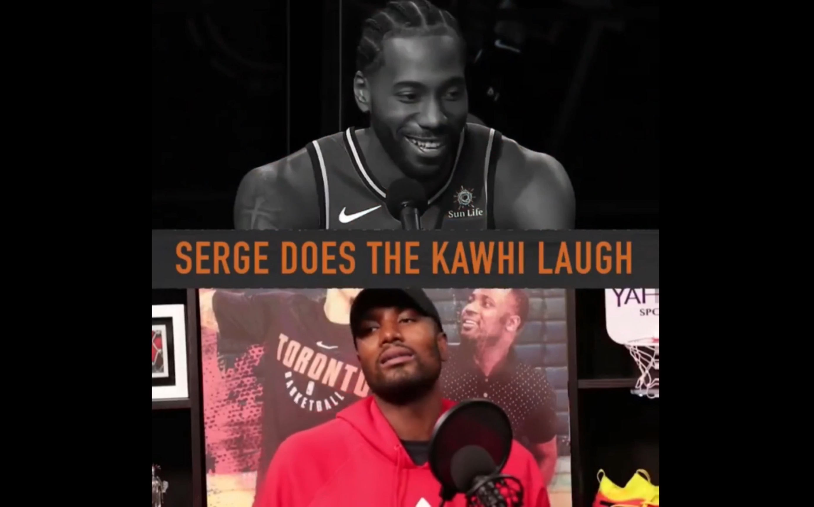 伊巴卡表示莱昂纳德已经教会他怎么笑了!不看绝对后悔!