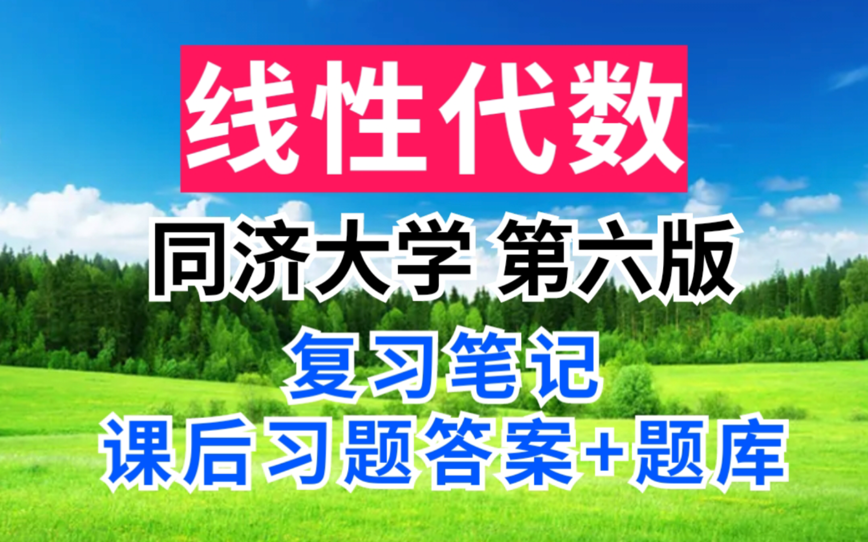 同济大学线性代数第六版期末速成考研重点笔记 课后习题答案 考研真题