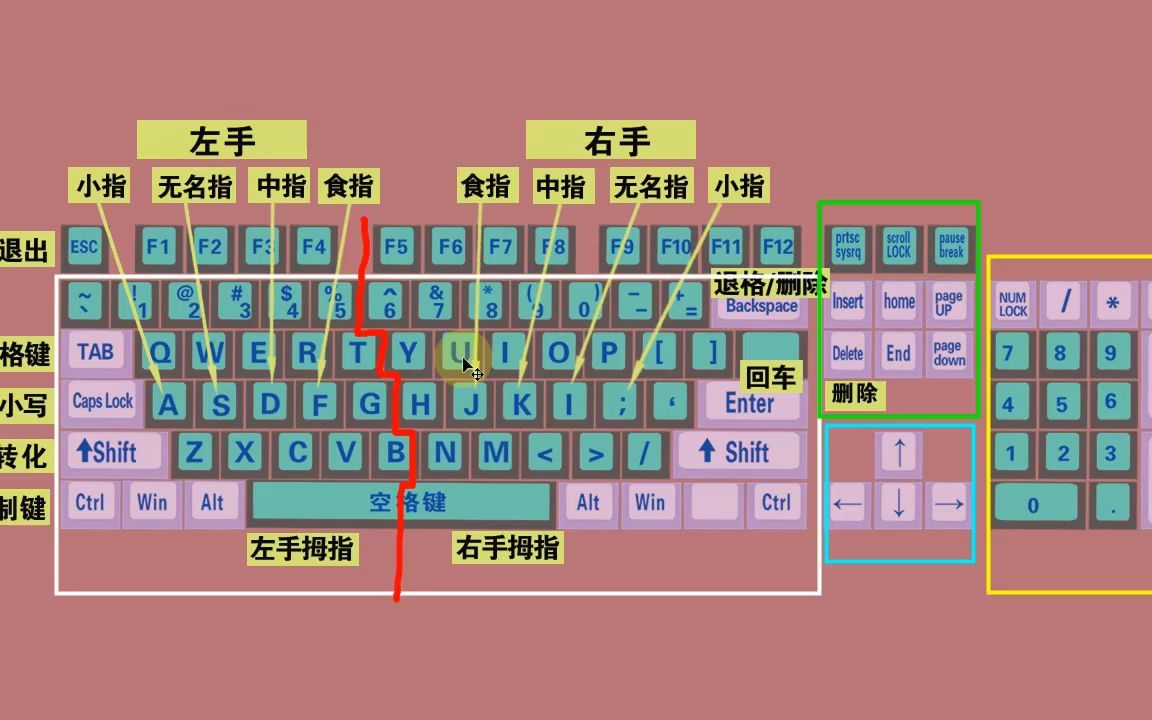 电脑初学者认识键盘和键盘正确打字方法