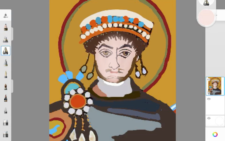 修复查士丁尼画像,bgm刻在各位dna里了