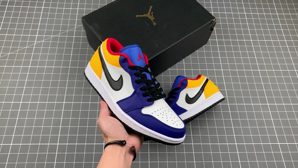 air jordan 1 low 蓝黄/湖人aj1乔1低帮休闲板鞋