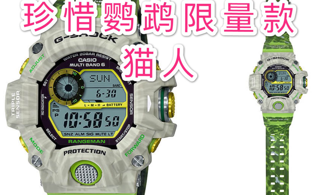 【珍贵鹦鹉配色的限量款猫人】g-shock最新短讯 gw-9404kj-3jr