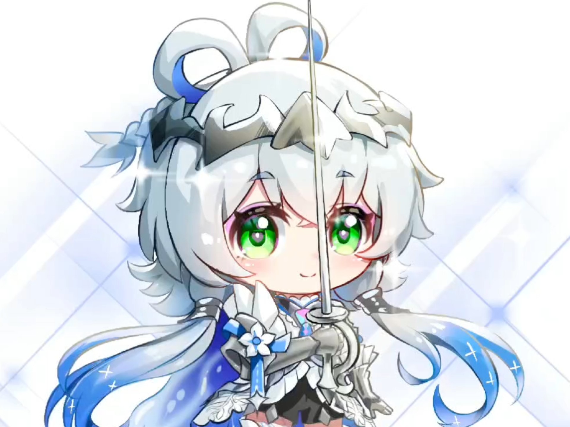 洛天依蓝宝石q版 稿主:落桜飘雪