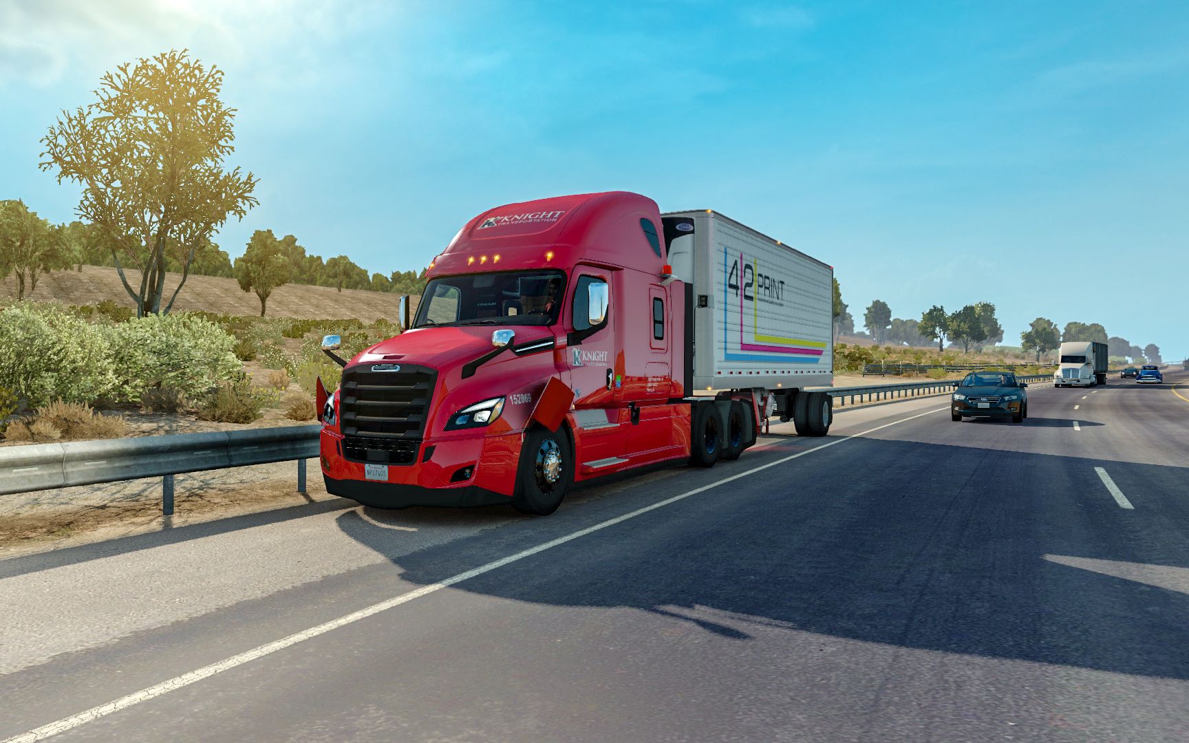 美国卡车模拟:开新买的福莱纳rr运输罐头,美国卡车也可以很精致