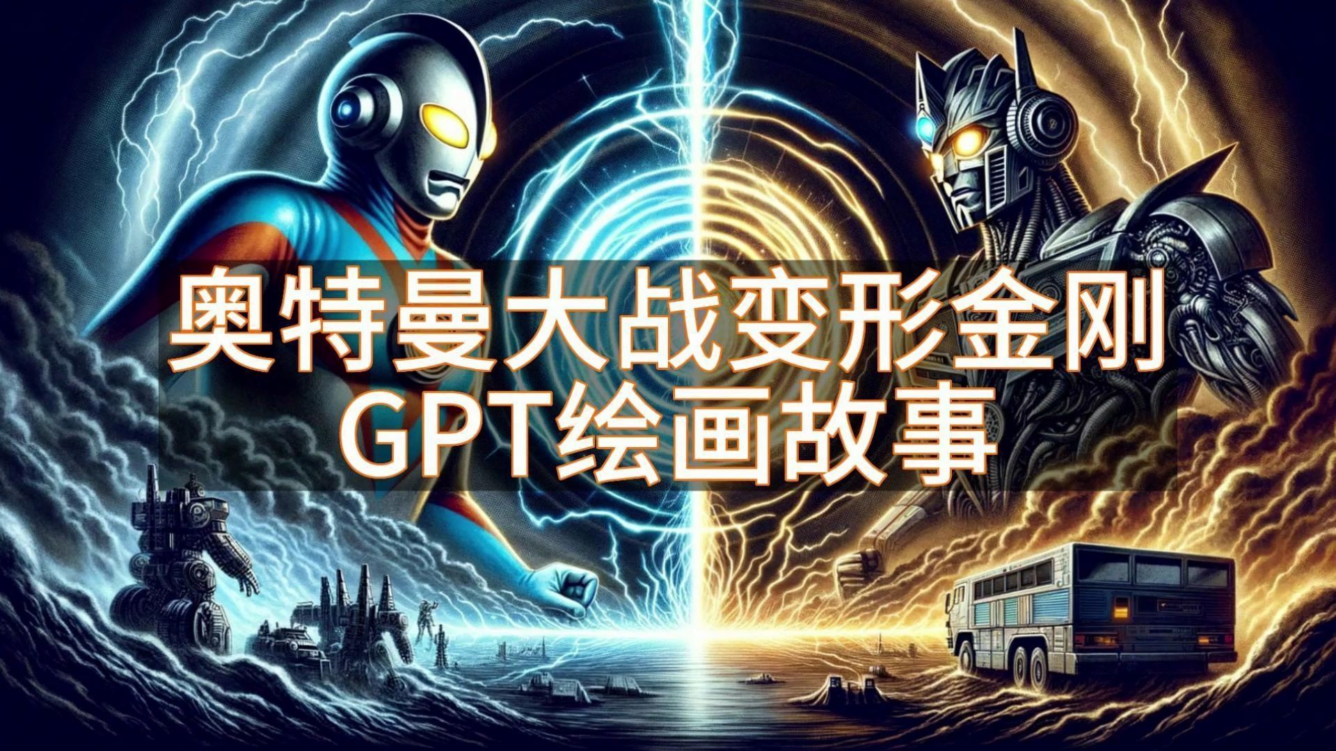奥特曼大战变形金刚,gpt绘画故事