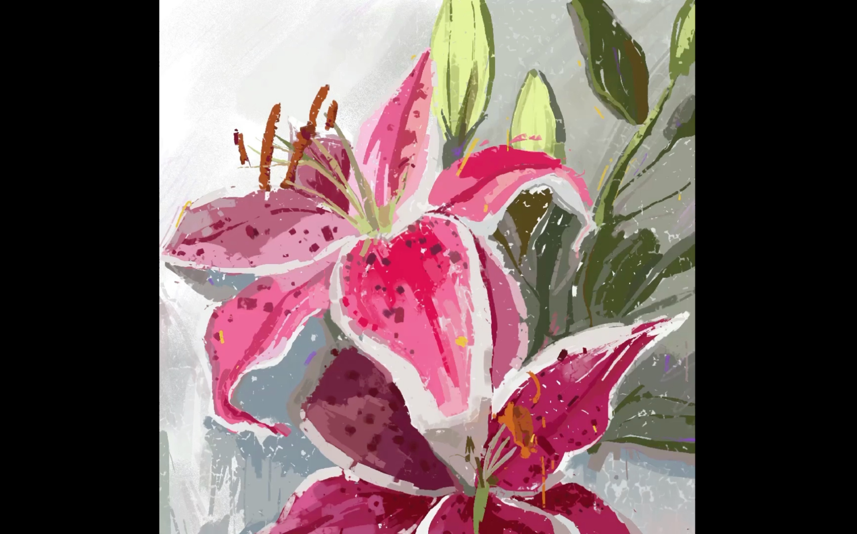 【procreate】百合 花卉 ipad插画练习 水粉风格