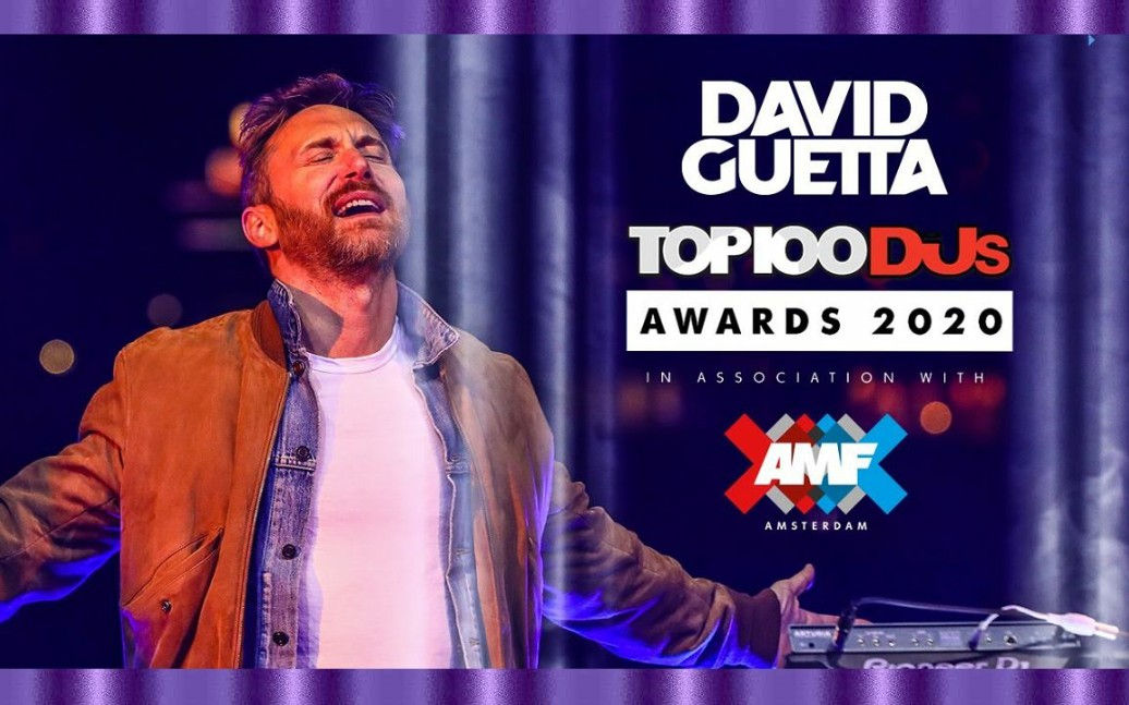 公告前10位davidguetta全场2020百大dj颁奖打碟现场