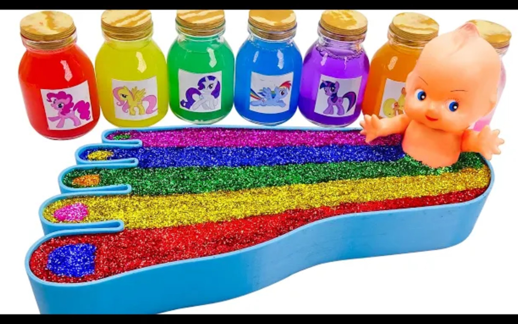 儿童益智手工玩具之制作史莱姆彩虹脚丫浴缸