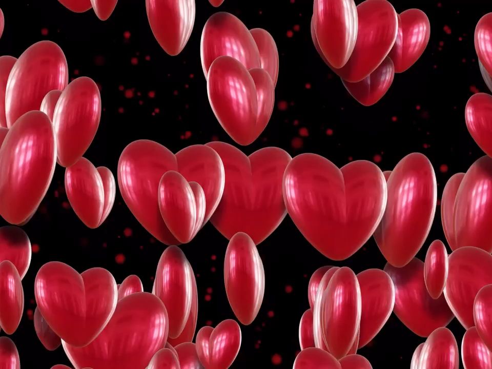 m885 4k画质唯美漂亮告白气球3d红色爱心桃心上升起动画特效抒情浪漫
