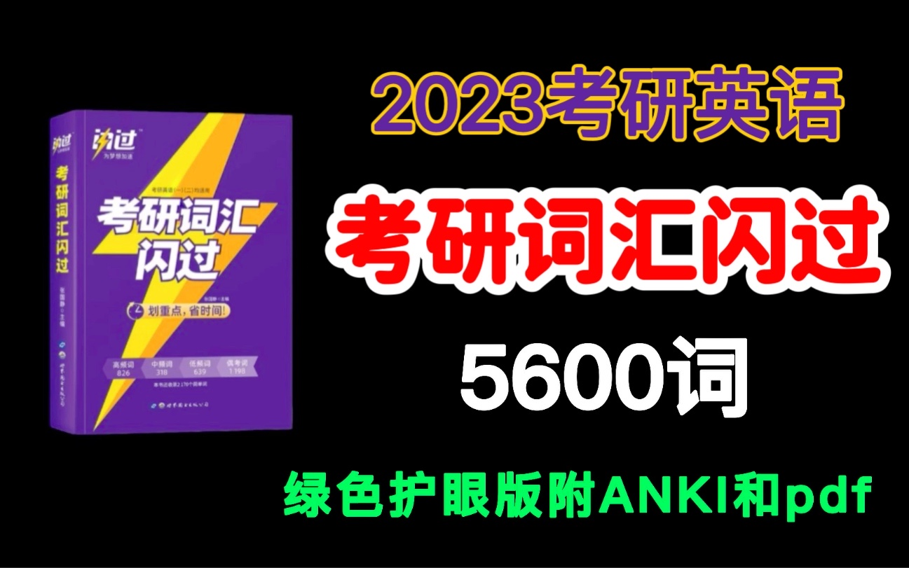 [图]【2023考研词汇闪过】3小时刷完2023考研单词闪过5500词考研英语绿色护眼版附pdf和anti