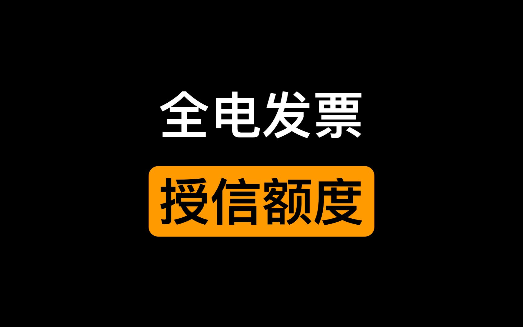 全电发票的授信额度是什么意思哔哩哔哩bilibili