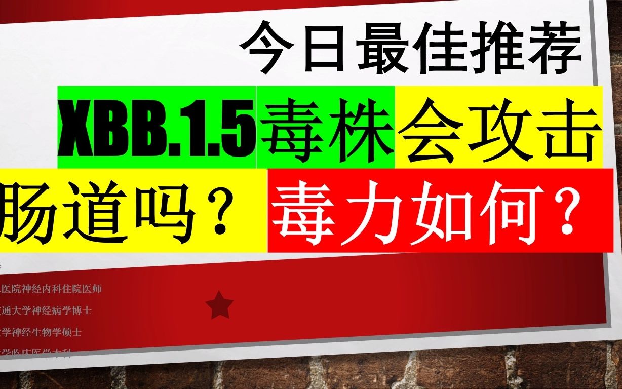 今日最佳推荐:XBB.1.5毒株会攻击肠道吗?毒力如何?哔哩哔哩bilibili