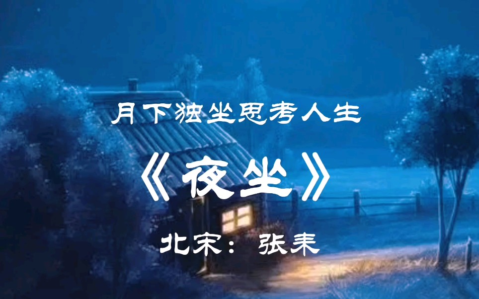 张耒《夜坐》,月下独坐,思考人生哔哩哔哩bilibili