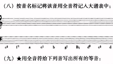 乐理讲解 音的高低 题目 按音名标记将该音用全音符计入大谱表中 哔哩哔哩