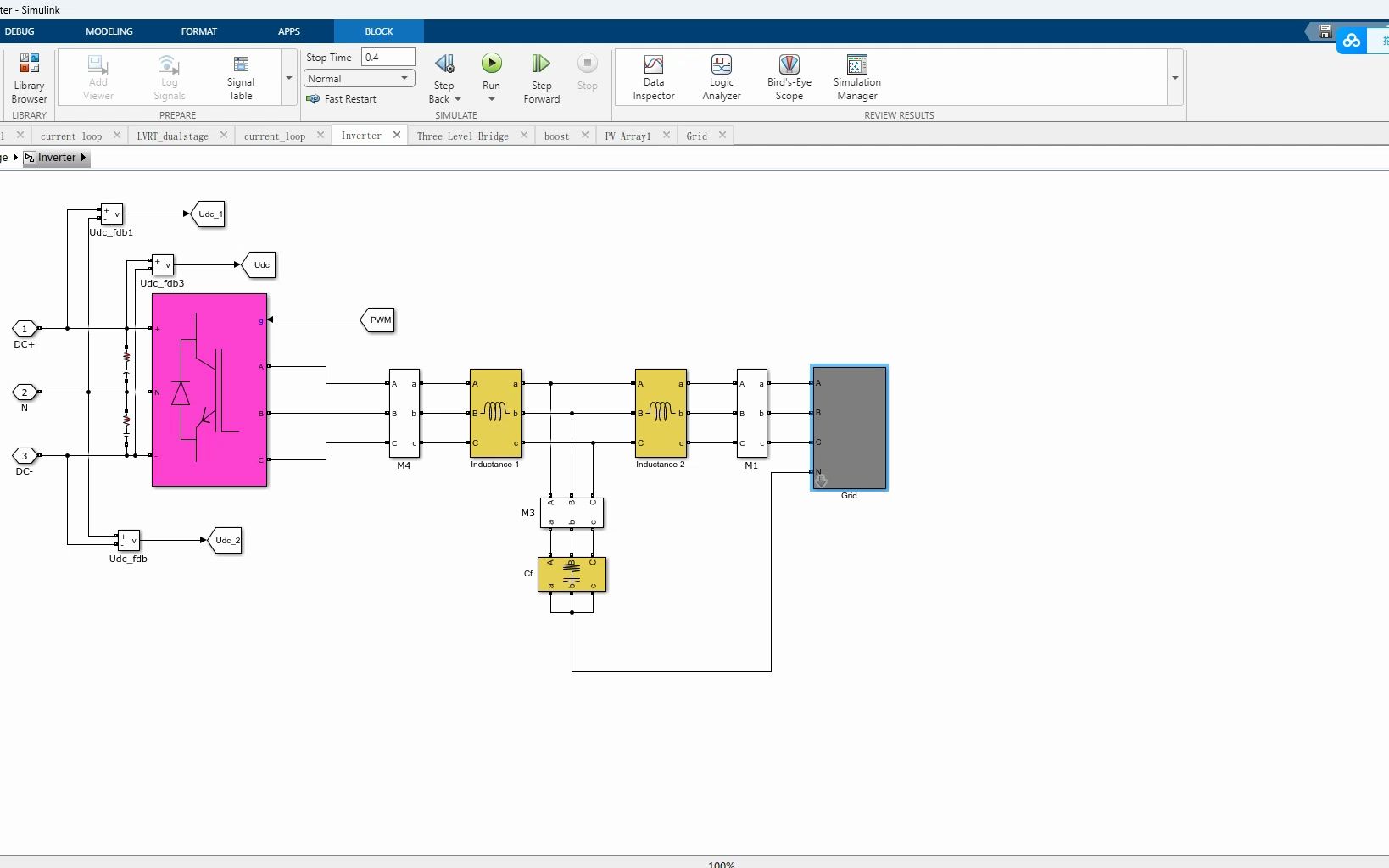 光伏逆变器低电压穿越仿真boost加NPC拓扑结构/matlab simulink哔哩哔哩bilibili