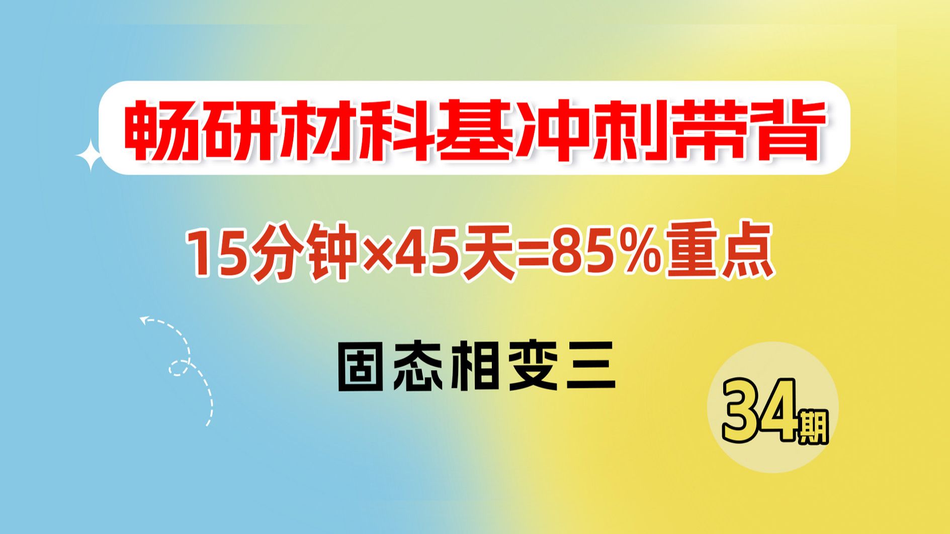 【2024畅研材科基带背】第34期 固态相变三 材料科学基础 冲刺知识点带背 畅研考研哔哩哔哩bilibili