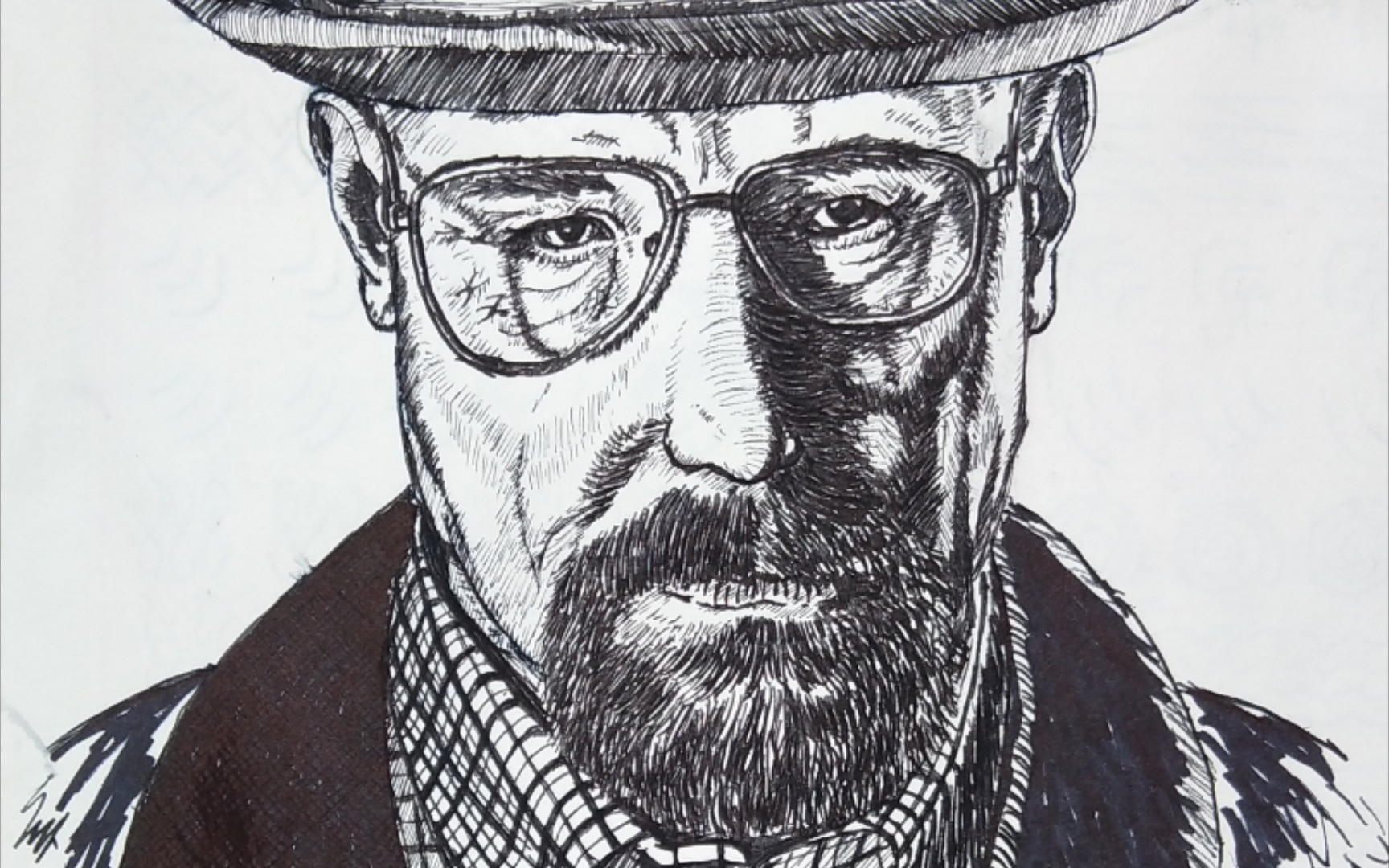 自学钢笔画第三期之《绝命毒师》老白_哔哩哔哩_bilibili