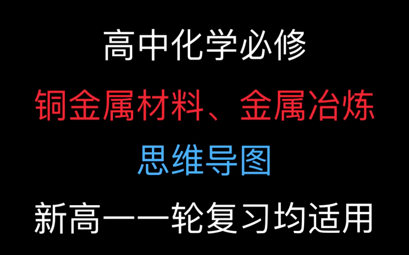 【高中化学必修】 铜金属材料、金属冶炼 思维导图 新高一一轮复习均适用哔哩哔哩bilibili