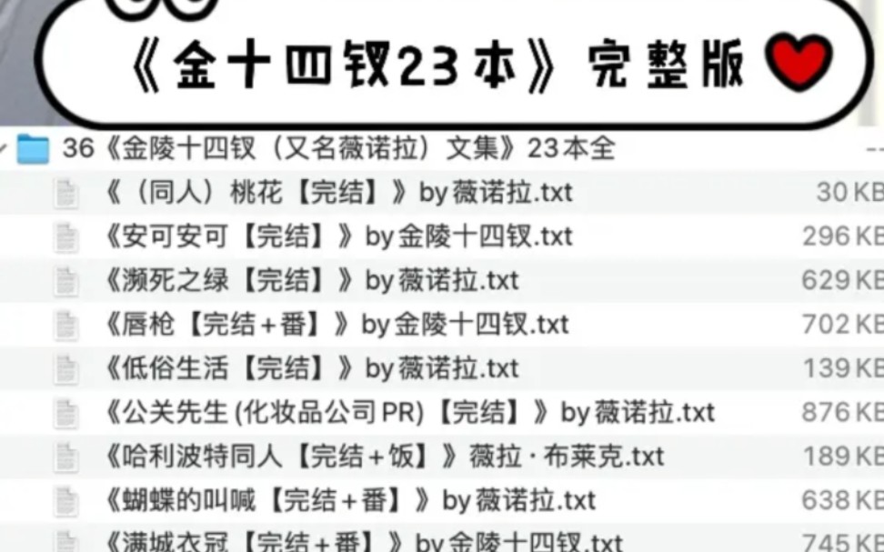 [图]金十四钗小说合集（无删） 唇枪 蝴蝶的呐喊 安可安可