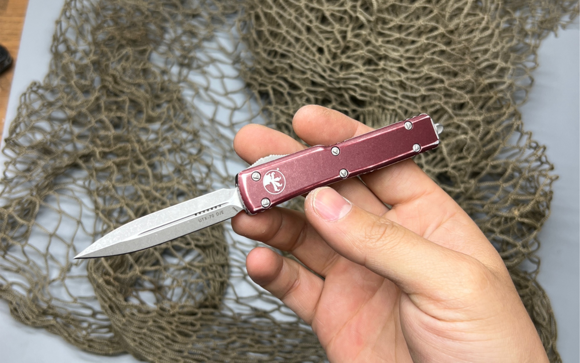 酒红 utx70 m390 微技术 水果刀