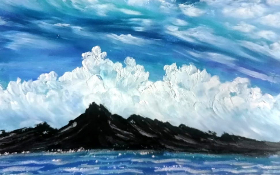 油画棒|不一样的云朵|附步骤视频