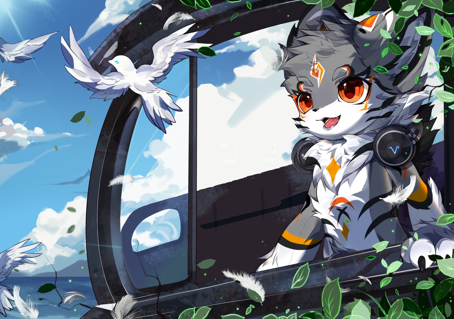 又帅又可爱的一只火焰小狼