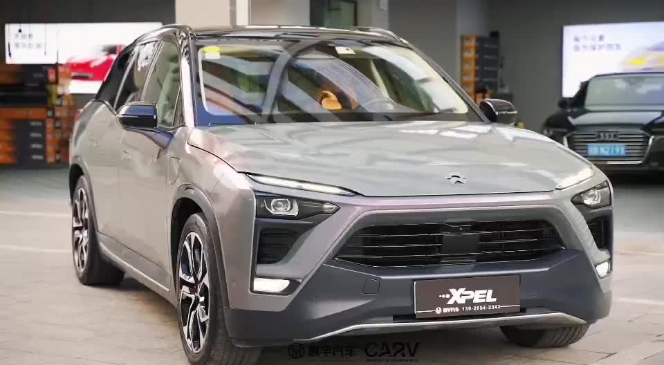 蔚来es8汽车贴膜卡孚carv改色膜星空灰魅影_哔哩哔哩_bilibili