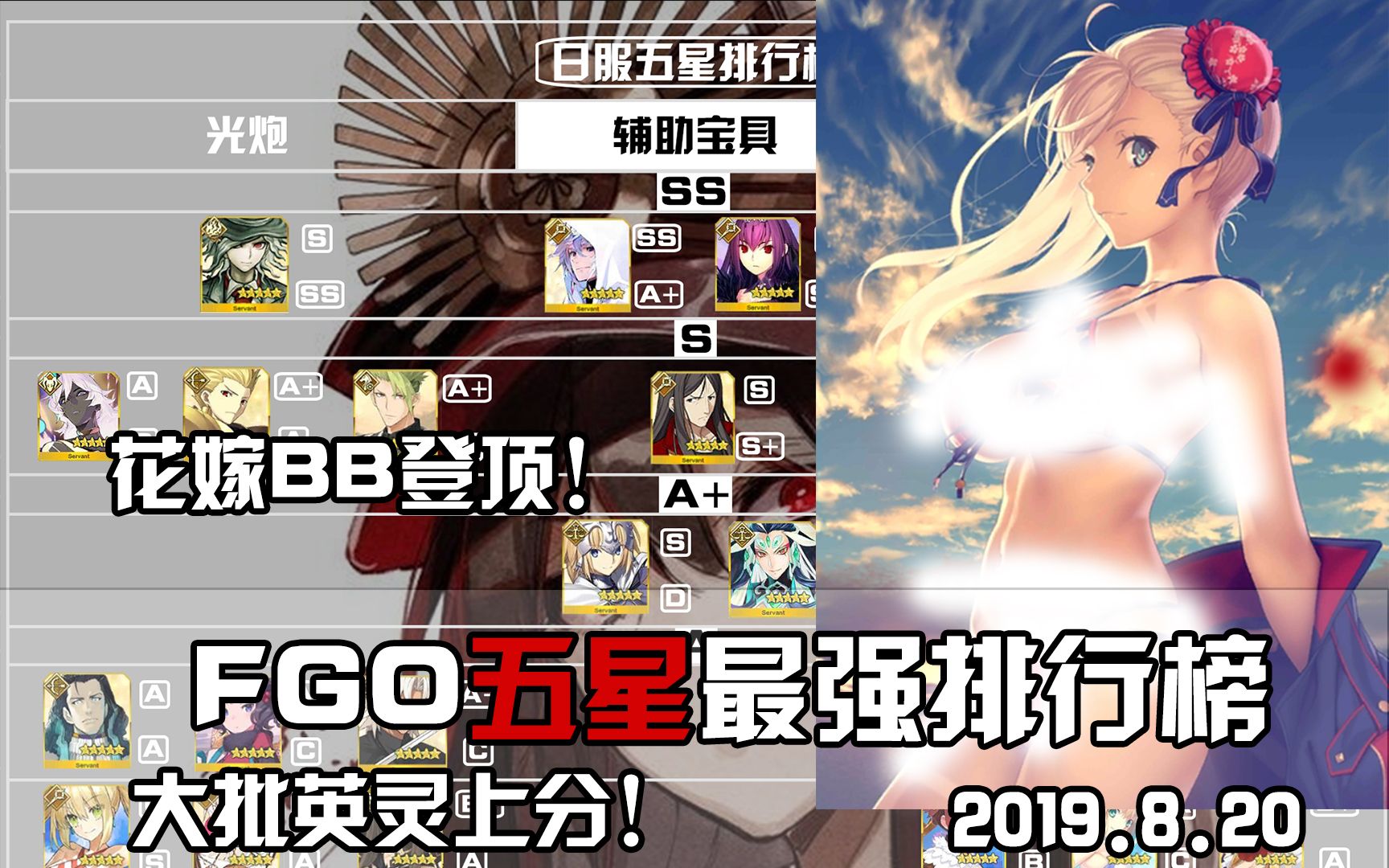 【FGO】五星最强节奏榜 泳装武藏加入 大批英灵上分即登顶(2019.8.20)哔哩哔哩bilibili