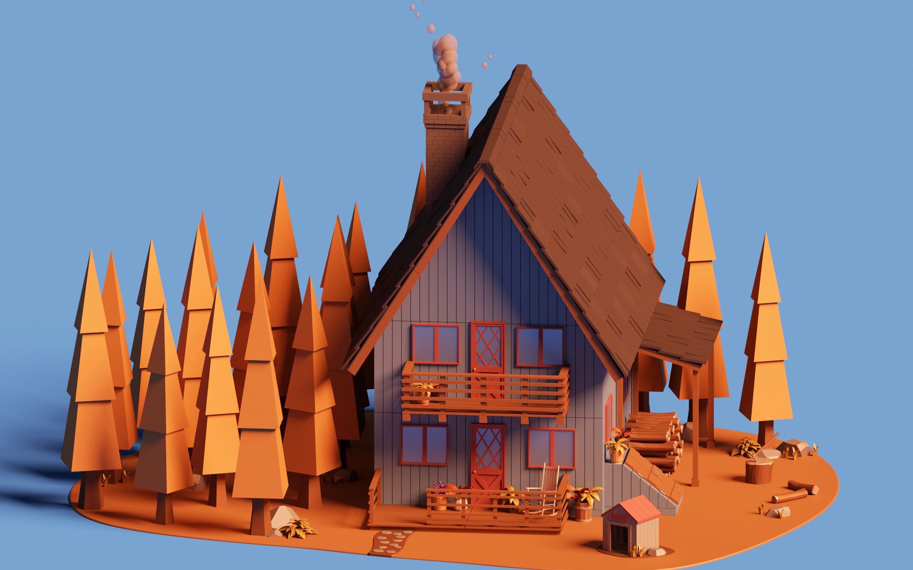 3dmax场景建模零基础学习欧美风格房子场景模型建模