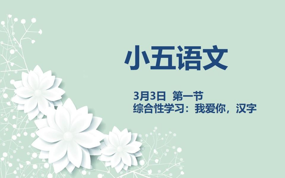 [图]03-03 小五语文 综合性学习：我爱你，汉字（三）