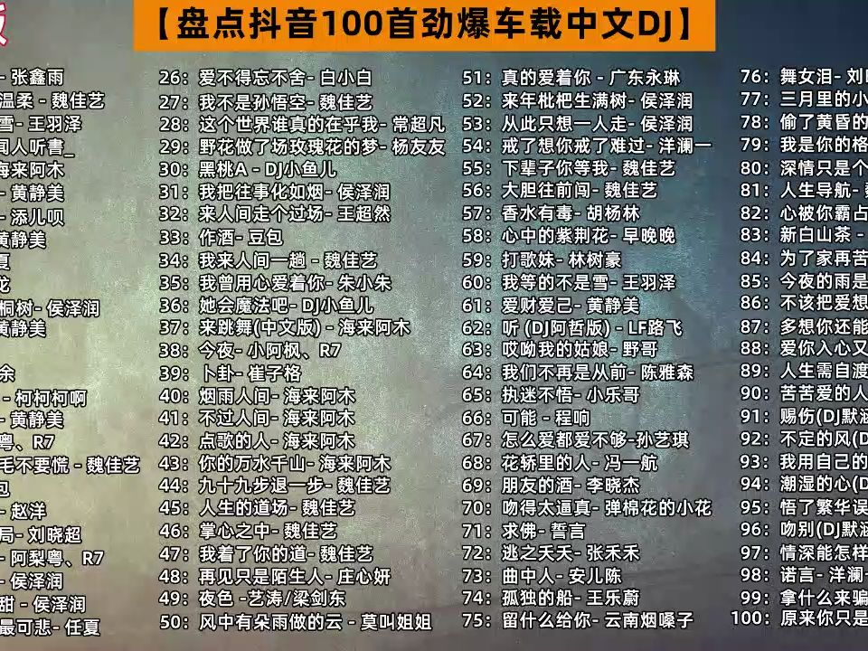 【免费下载】盘点抖音100首劲爆车载DJ歌曲合集哔哩哔哩bilibili