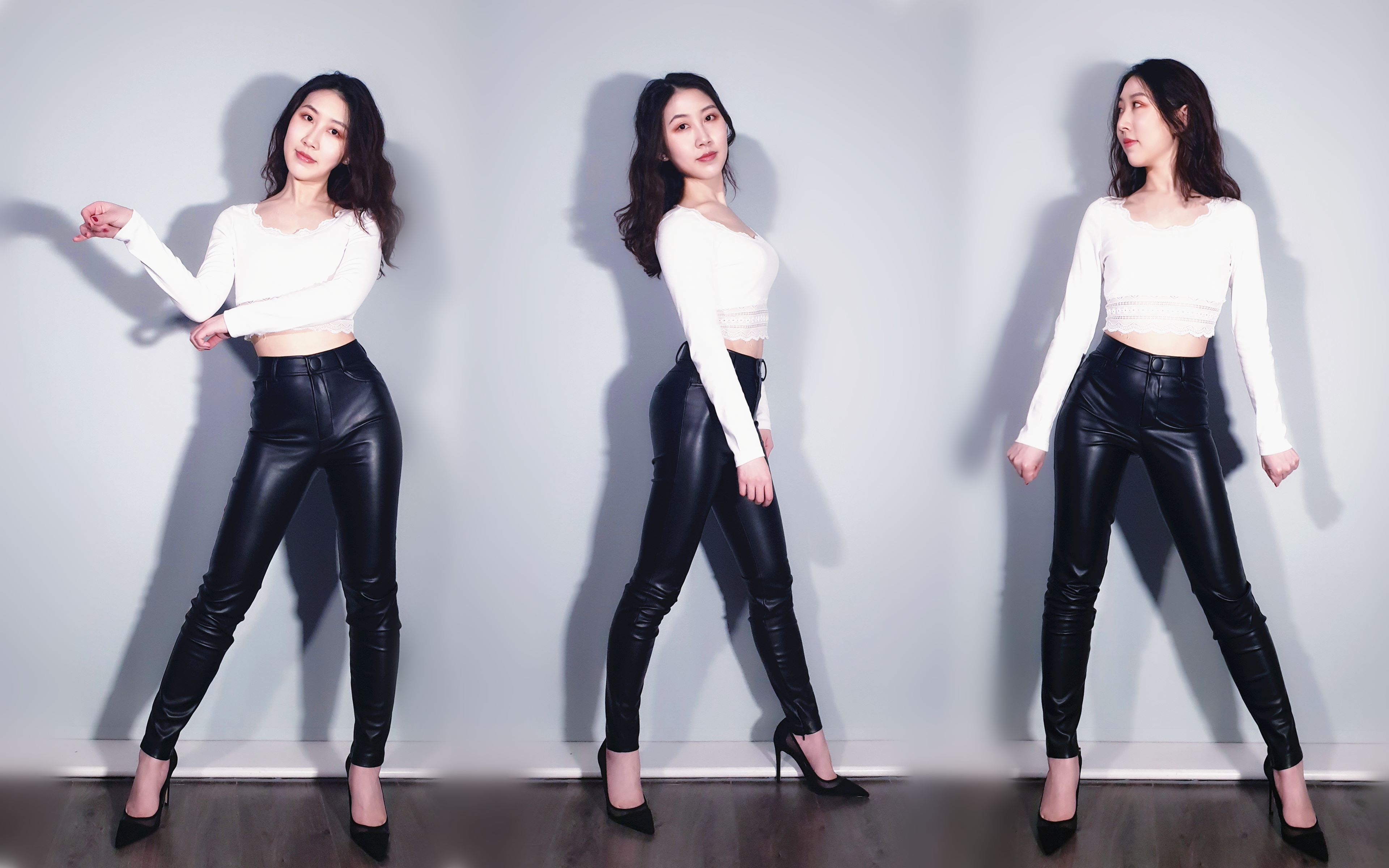 美豚sugarfreetara皮裤细高跟抖腿激情蹦迪