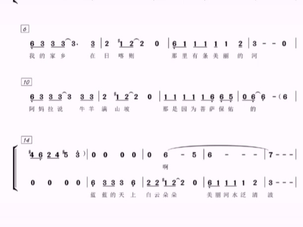 家乡 二声部合唱谱 简谱 钢琴伴奏谱 正谱 五线谱