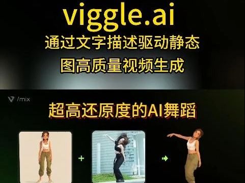 viggle.ai 通过文字描述驱动静态图高质量视频生成,且具有较高的完成度哔哩哔哩bilibili