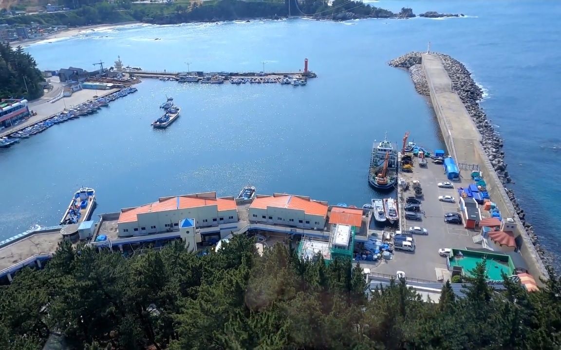 【超清韩国】乘坐三陟市庄湖港海上缆车 2020.