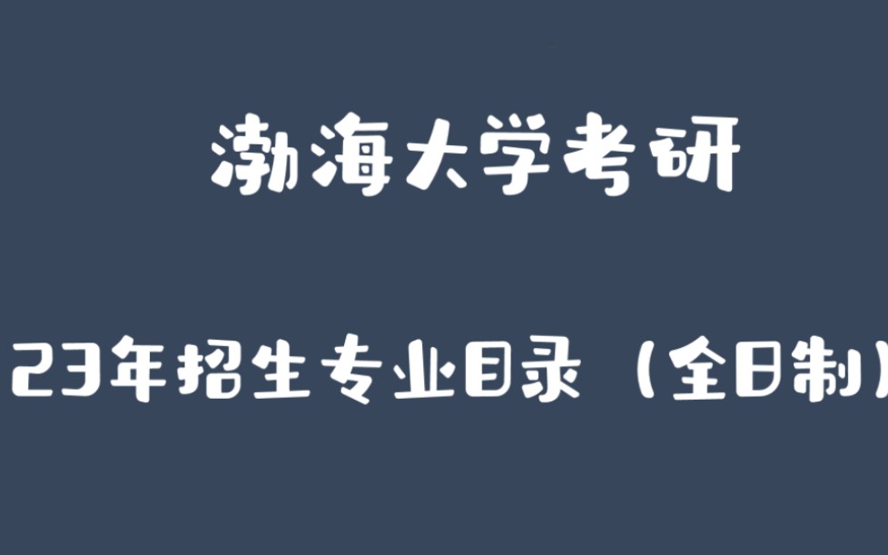 渤海大学2023年硕士研究生招生专业目录(全日制)哔哩哔哩bilibili