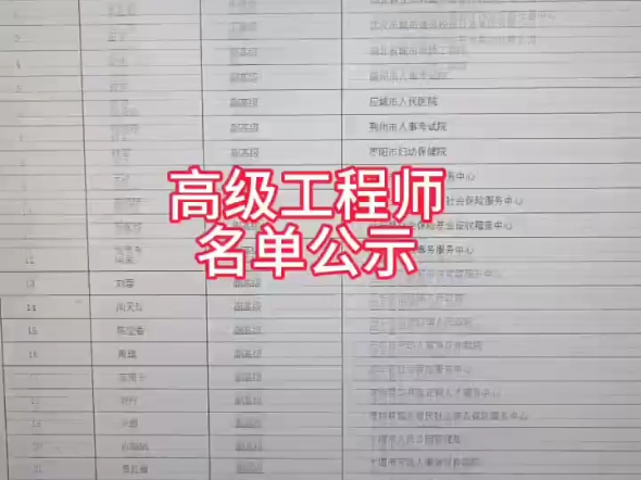 湖北省工程师高级职称公示名单!哔哩哔哩bilibili