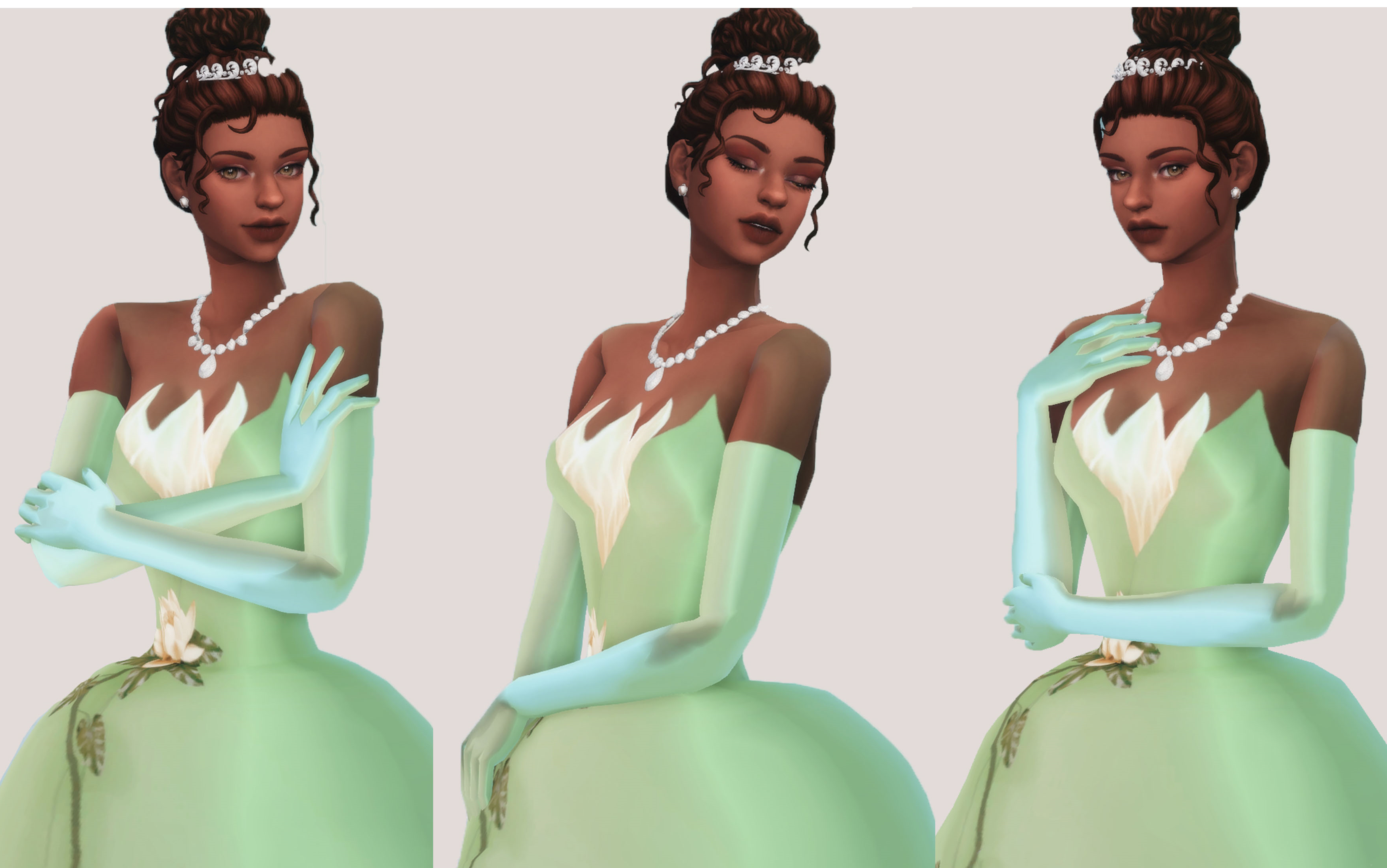 【sims4模拟人生捏人】迪士尼公主蒂安娜仿捏,公主青蛙