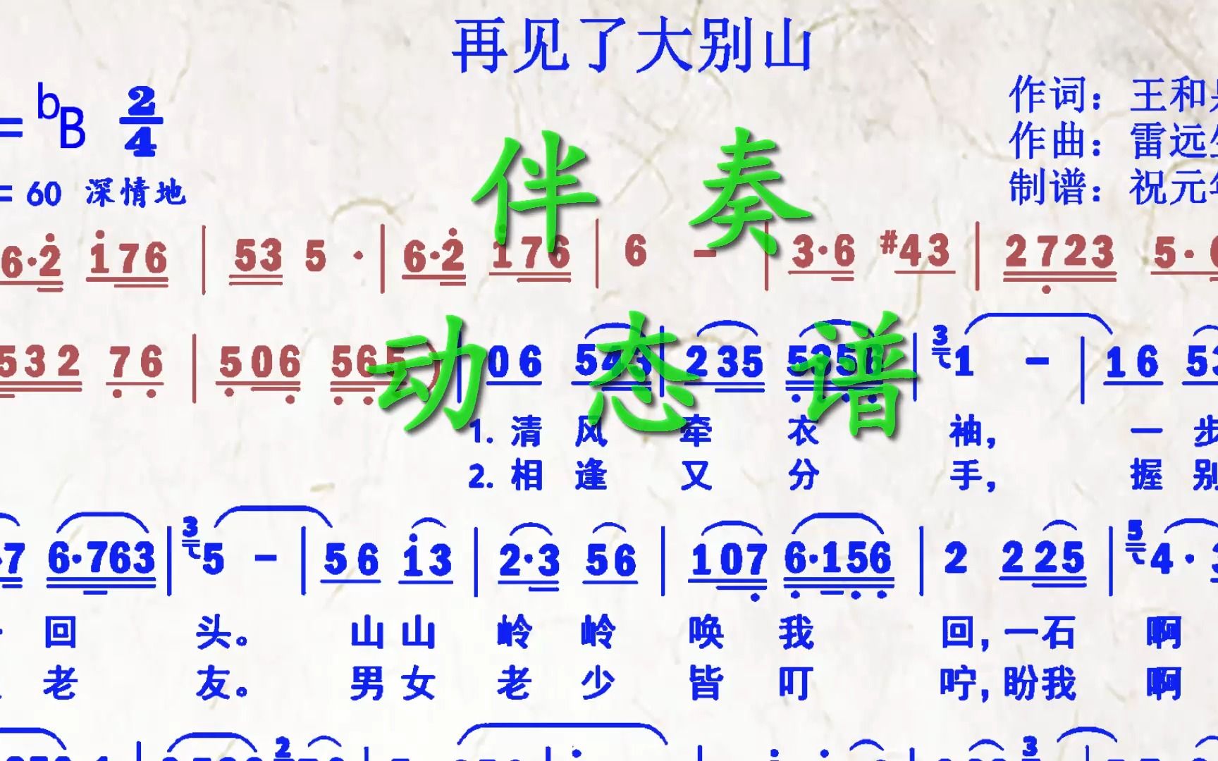 《再见了大别山》降B调动态谱,送给喜欢萨克斯演奏的朋友们哔哩哔哩bilibili