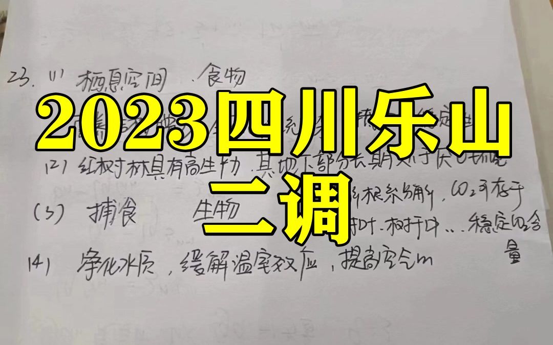 2023四川乐山二调!提前解析汇总喔哔哩哔哩bilibili