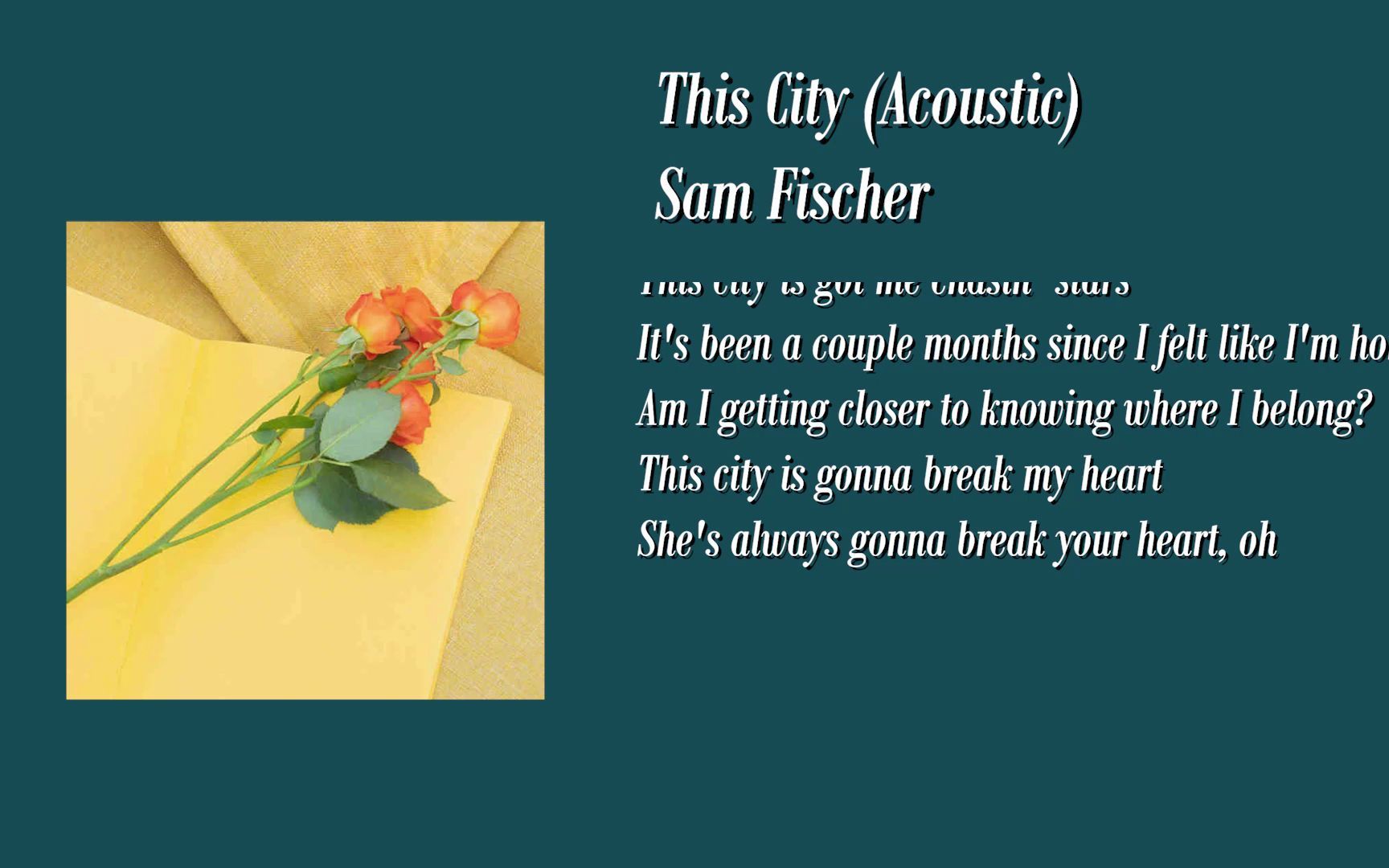 [图]网易云9级用户歌单分享 | 好听不火系列 | 无前奏吉他弹唱 | This City (Acoustic) - Sam Fischer