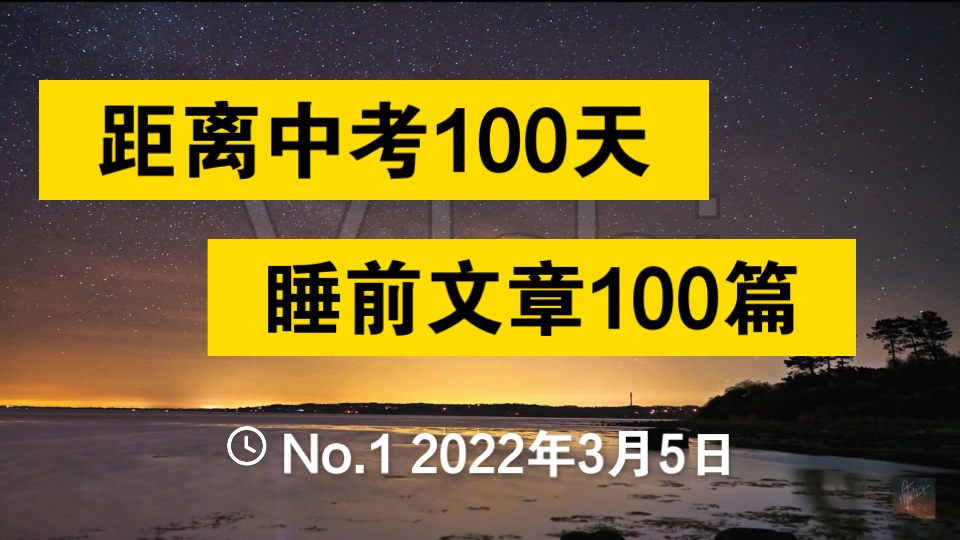 【距离中考100天,睡前文章100篇】no.1 《木匠老陈》哔哩哔哩bilibili